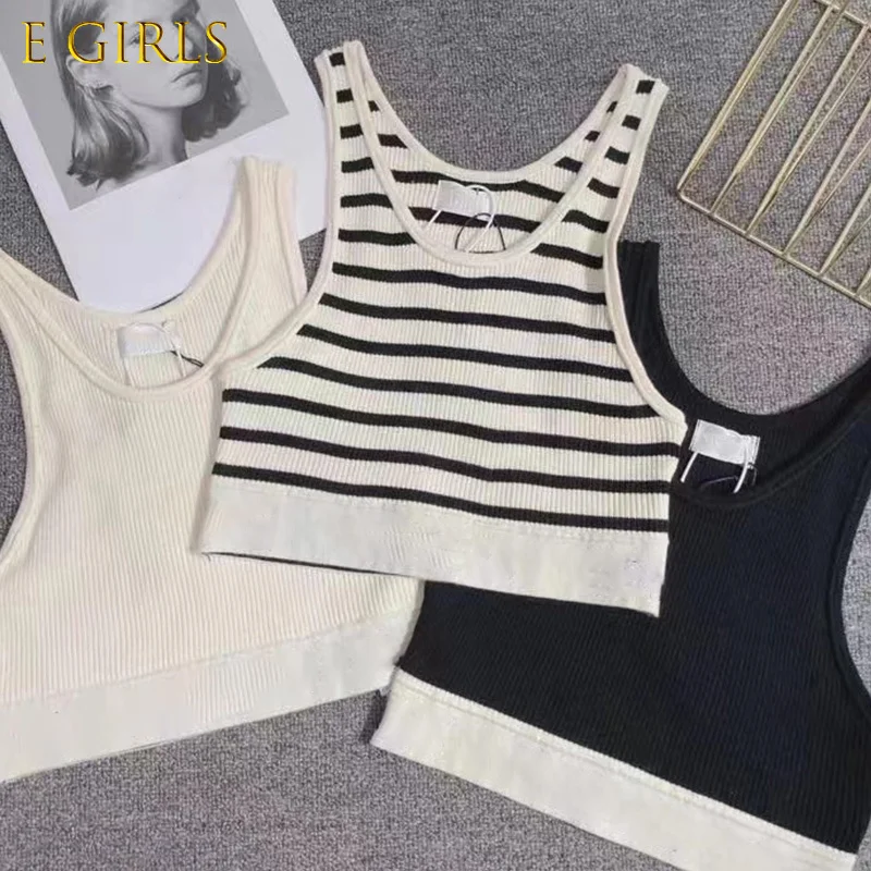 

E GIRLS y2k 2022 Summer Crop Tops Short Top Sexy Women Sleeveless Tank Tops Solid Black Gray Crop Vest Fashion Ladies Clothing