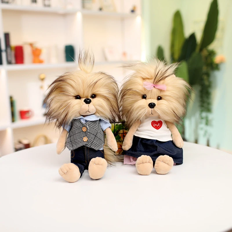 Реалистичная плюшевая игрушка йоркширского терьера 40 см имитация мягкого