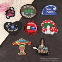 8pcs handmade labels for clothes with various patterns patch for bags hat diy knitted printed cotton woven sew patches