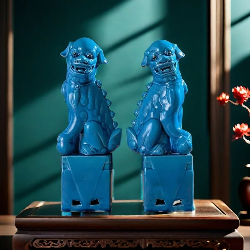 Синие керамические статуи львов Foo Fu Dog, пара тамара халильевна поспелова илья борисович львов архетипы в брендинге коммуникация полный гайд маркетолога