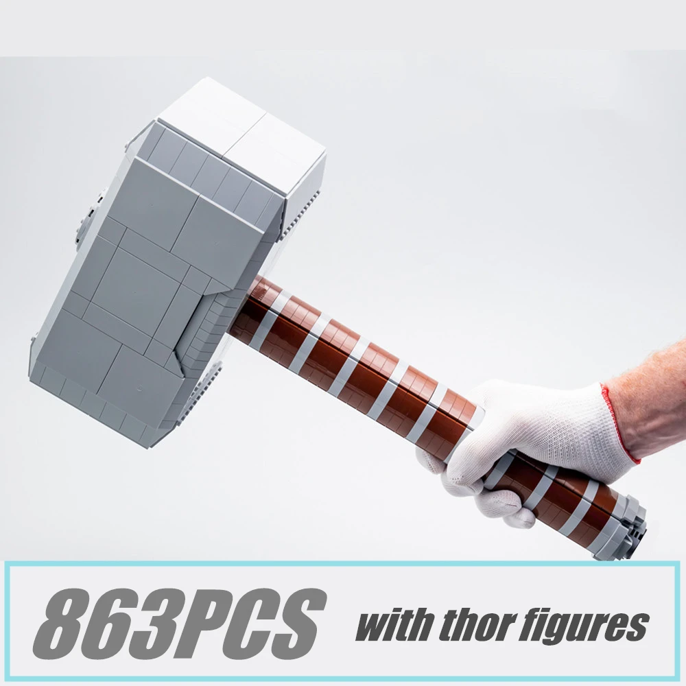 Новинка 76209 мраморный молоток Тора суперстроительное оружие молот Громовой
