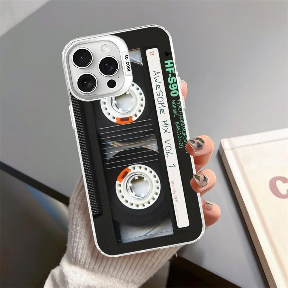 Фото Кассетный чехол для телефона с радиомагнитной лентой для iPhone 16, 15, 14, 13, 12, 11 Pro Max X XR XSMAX, матовая противоударная задняя крышка №3