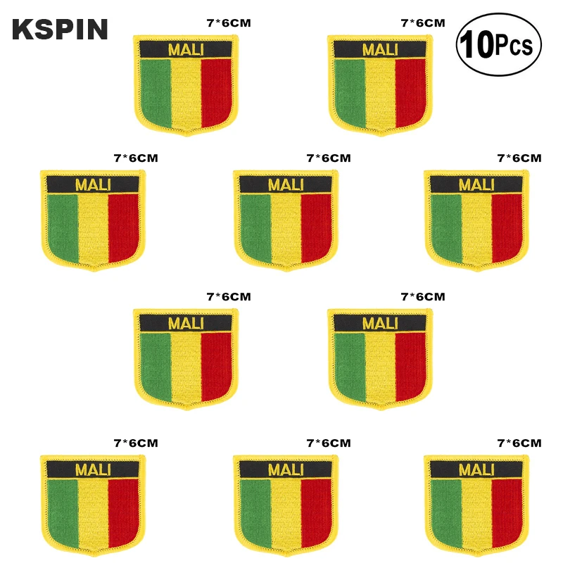 

Mali Flag Embroidery Patches Iron on Saw on Transfer patches Sewing Applications for Clothes in Home&Garden