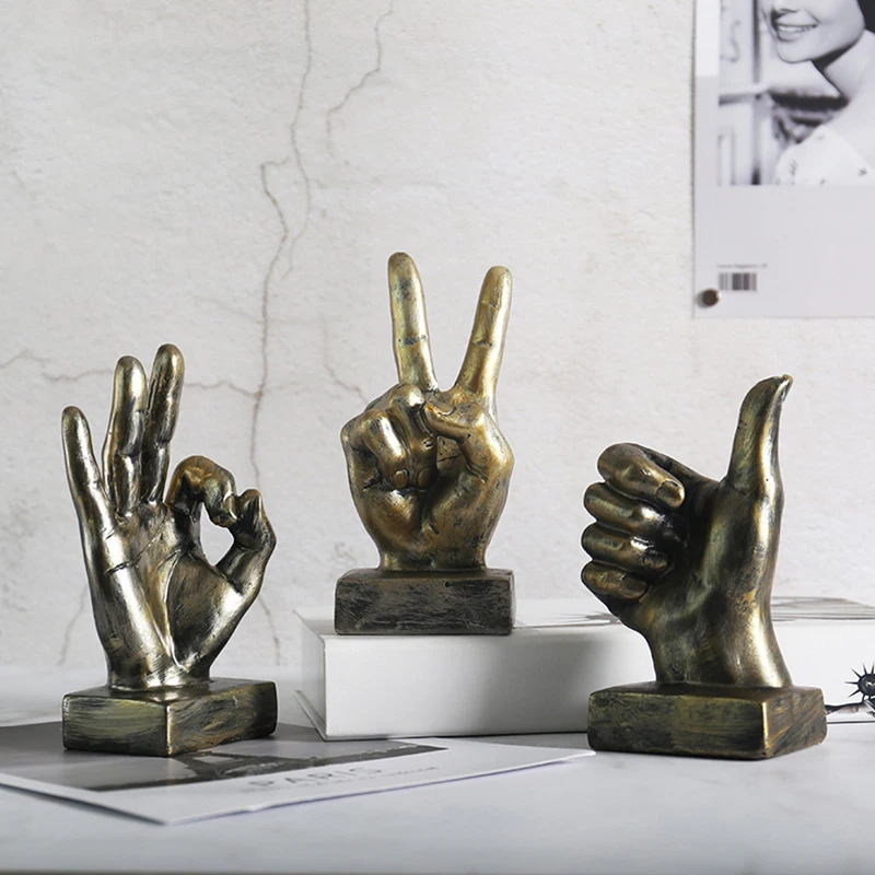 

Creative European-style Resin Finger Small Ornaments Living Room Desktop Home Porch Decorations Retro Handicraft Decoration