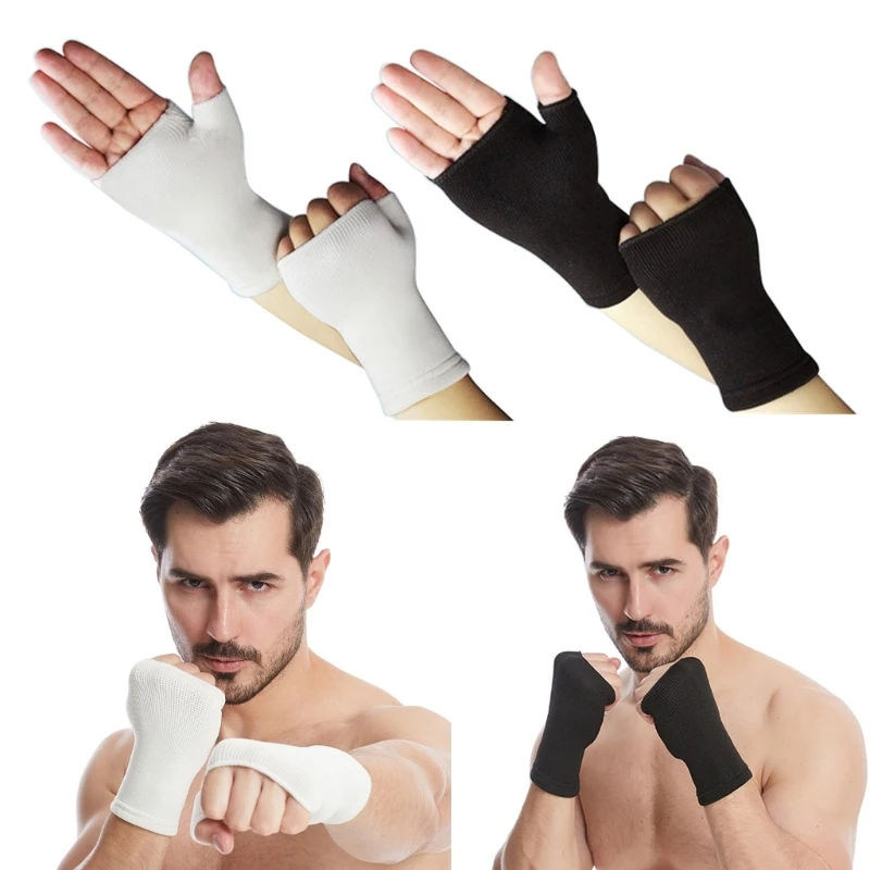 

F1FD Compression Gloves Sports Wrist Support Brace Unisex Wrist Thumb Support Sleeve Fingerless Wrist Hand Gloves