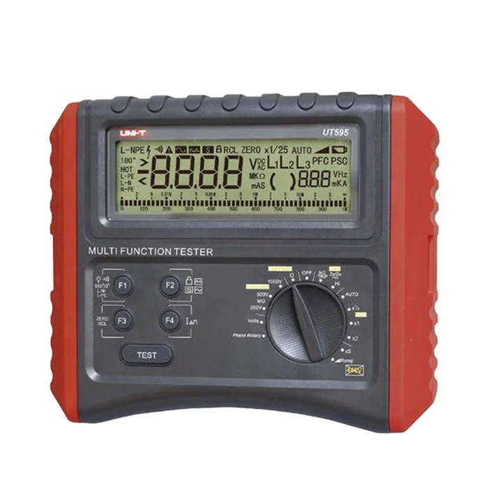 

UNI-T UT595 RCD Phase Consequence Loop/Line Impedance Insulation Resistance Earthing Continuity Multifunction Meter Tester