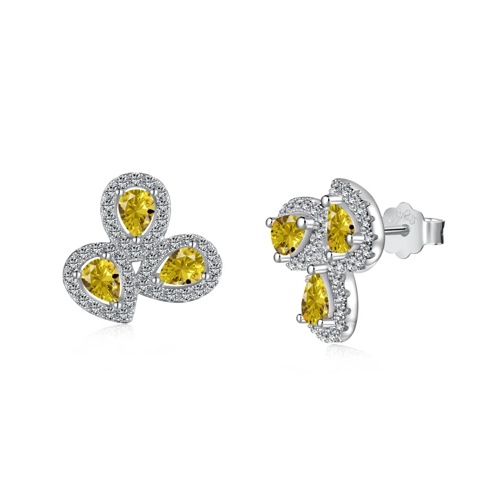 

TEQUILA Yellow Drop-shaped Earrings Sterling Silver Light Luxury High-end Fashion Charm Women's Earrings Birthday Gift Party