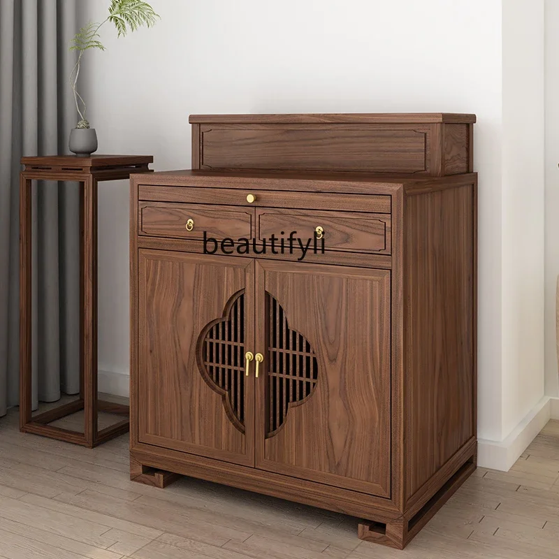 Храм Будды из цельного дерева новый алтарь в китайском стиле курильница стол для