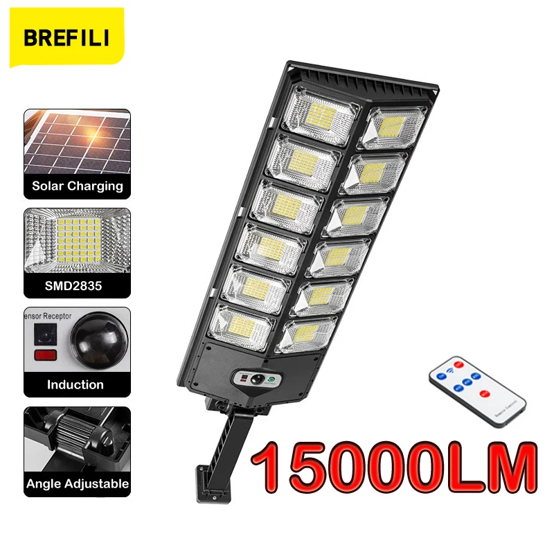2022 Новый 15000LM 8000W 504LED уличный фонарь на солнечной батарее двухрядный сасветильник