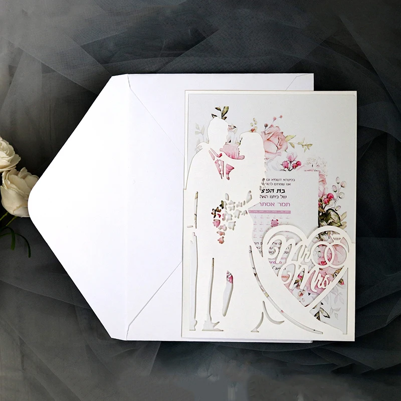 

Свадебные приглашения для невесты и жениха, пригласительная открытка, романтическая поздравительная открытка, Подарочная открытка с конве...