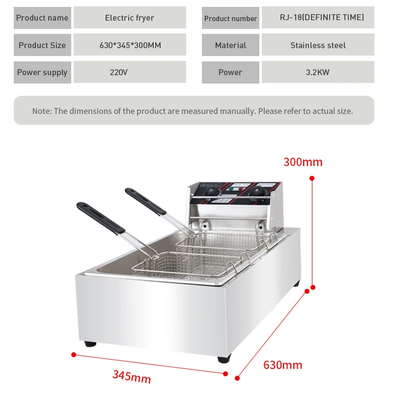 Электрическая Фритюрница 20 л с таймером двойной цилиндр машина для картофеля фри