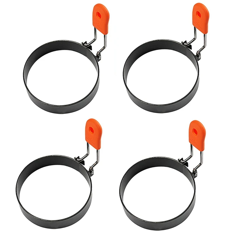 

4-Pack Stainless Steel Egg Rings, Breakfast Household Mold , Non Stick Circle Shaper Egg Rings For Frying Meat Pie