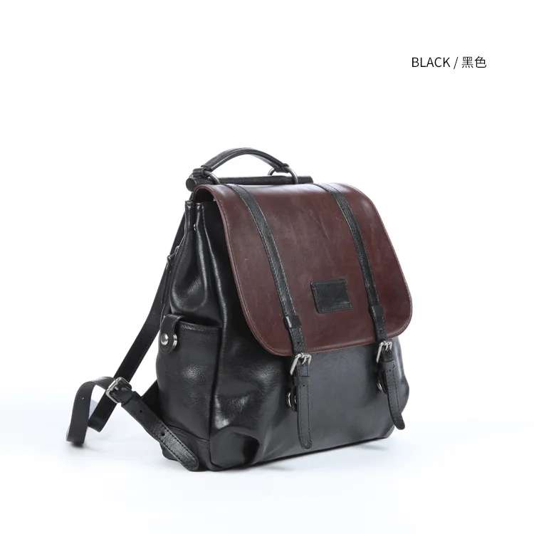 Retro leather handmade fashion backpack