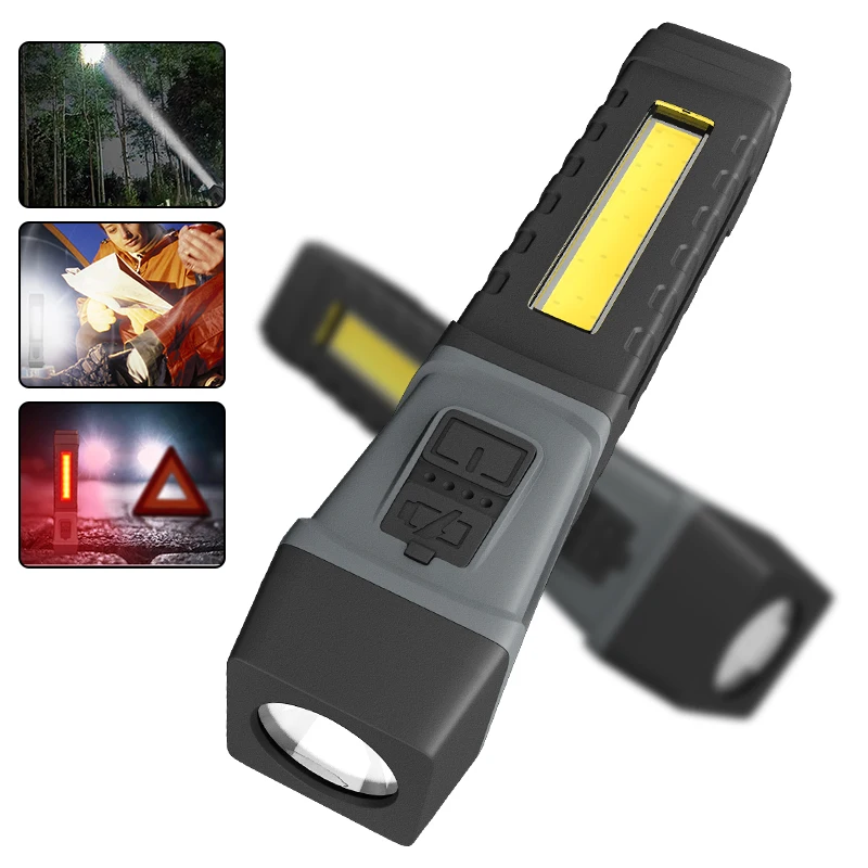 

Z20 Powerful COB LED Flashlight 90-degree Rotatable USB Charging Torch with Magnet Waterproof Work Light Outdoor Camping Lantern