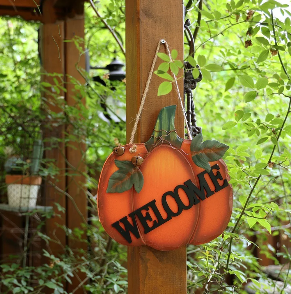 

Vintage Handmade Pumpkin Welcome Sign Plaque Wall Decoration Items