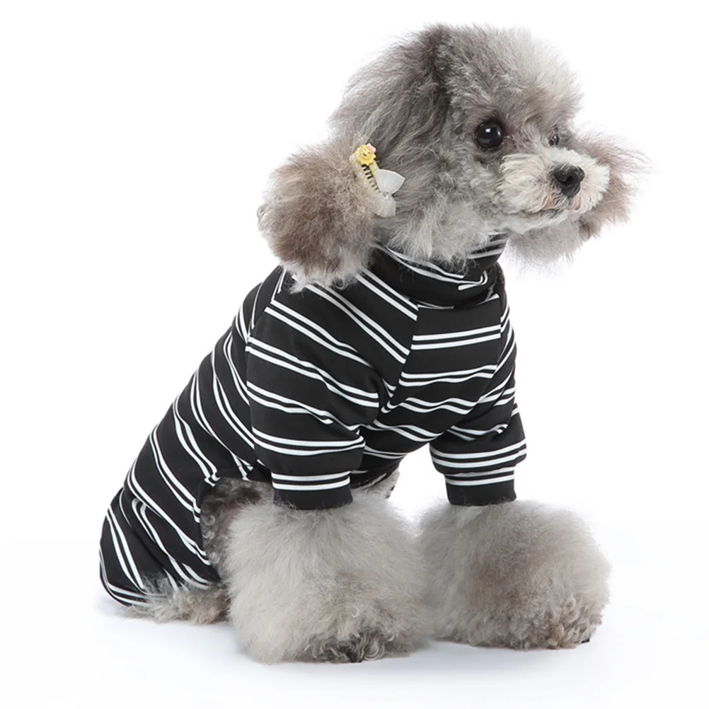 

Summer Tank Top Pet Clothes Pajamas Dog Stripe 25x11cm Dogs Apparel Costume Black Polyester Supplies Puppy Garment