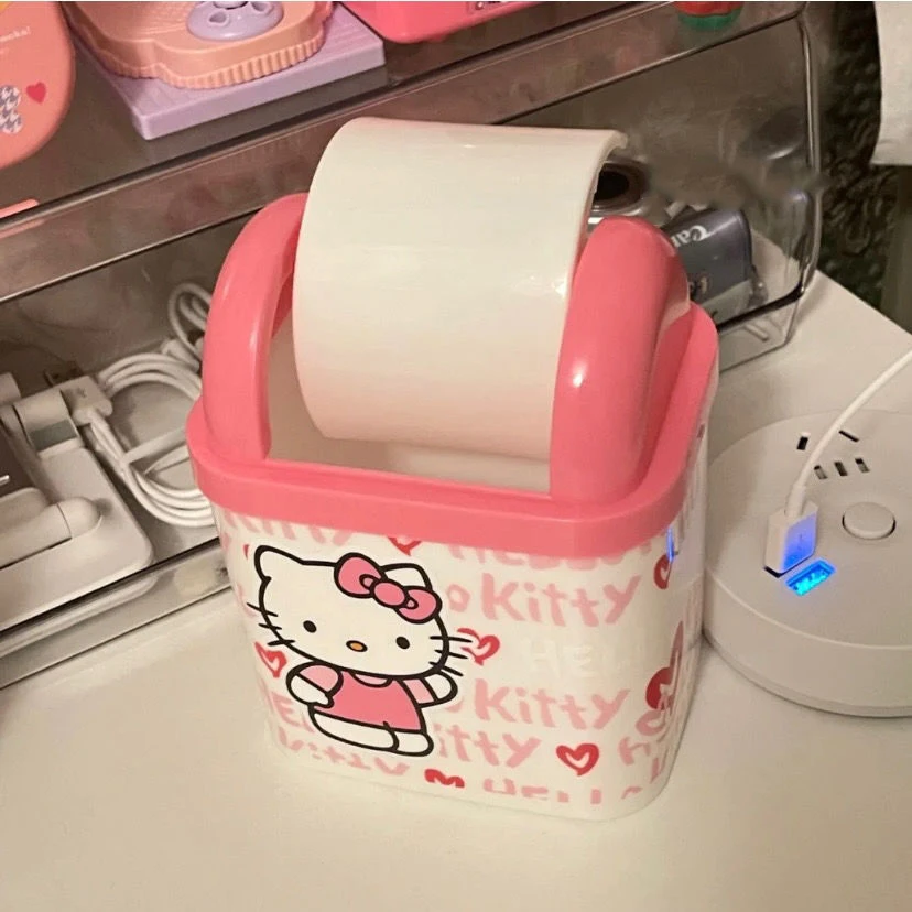Sanrioed настольная корзина для мусора Kt Cat Kawaii аниме откидная красивое украшение
