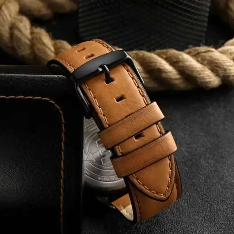 Фото Для TIMEX Expedition T49963 T49961 T49962 серии кожаный мужской ремешок для часов из воловьей кожи 20 мм 22 мм черный коричневый нейлоновый ремень браслет №5