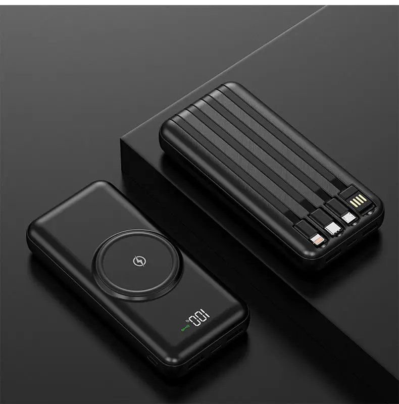 

Portable High Capacity Bring their own line Wireless Power bank 30000mah