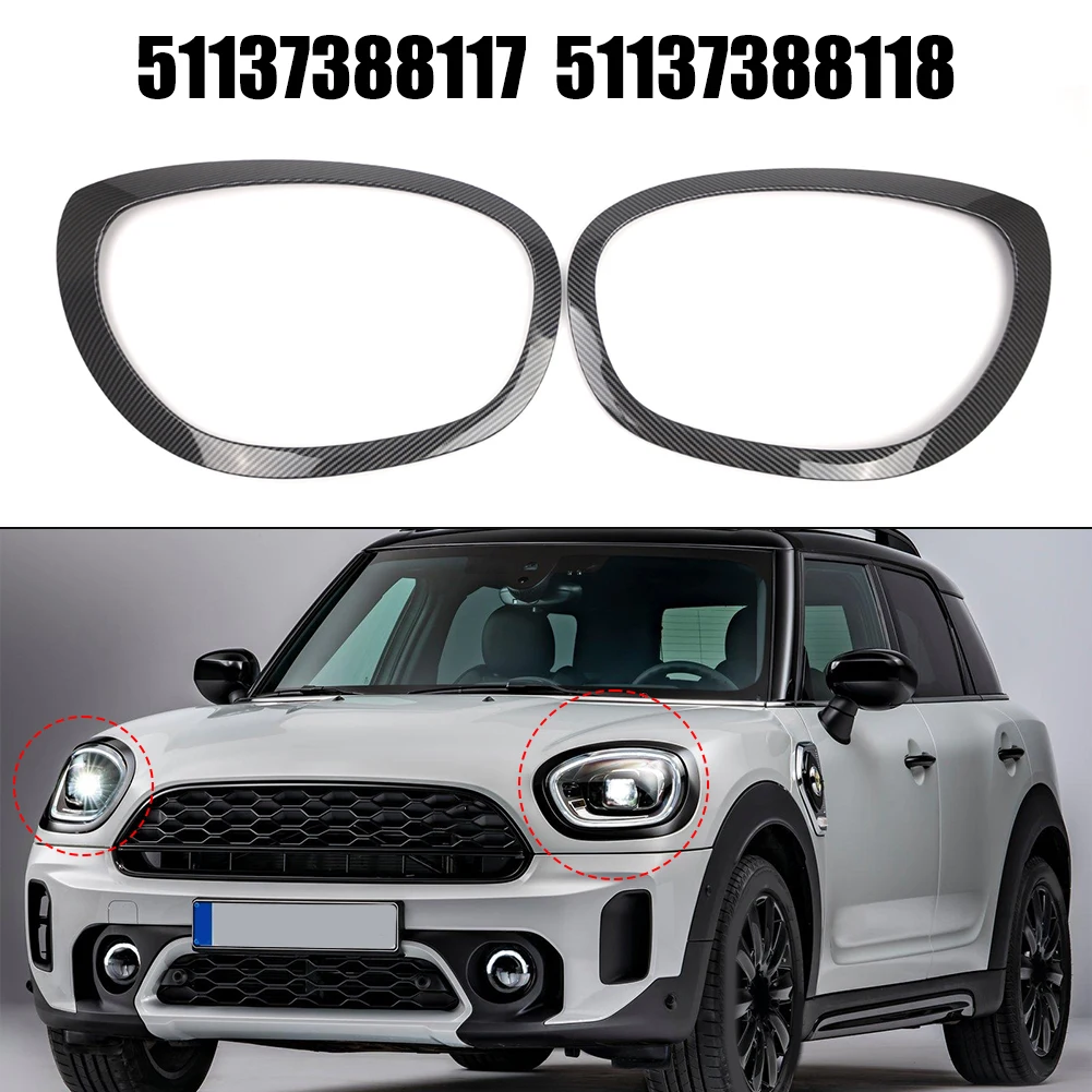 Фото Для Mini 2017-2023 F60 F61 2017-2023 Накладка на кольцо обод фары 51137388117 51137388118 Для Countryman F60 F61 Автозапчасти №2