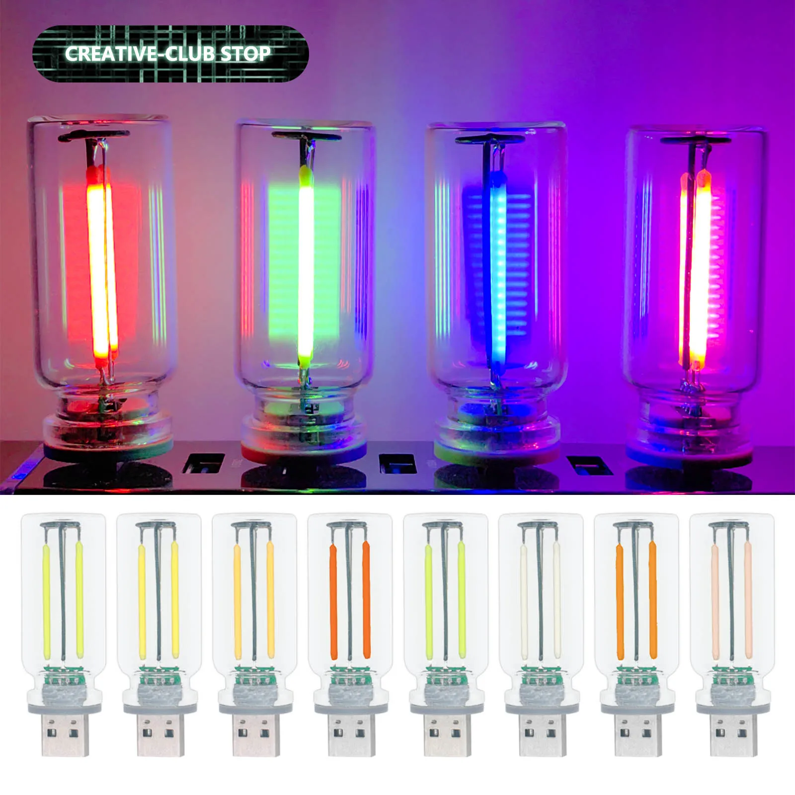 USB Сенсорное Управление Светодиодный Ночник Атмосферная Лампа Эдисона Теплый