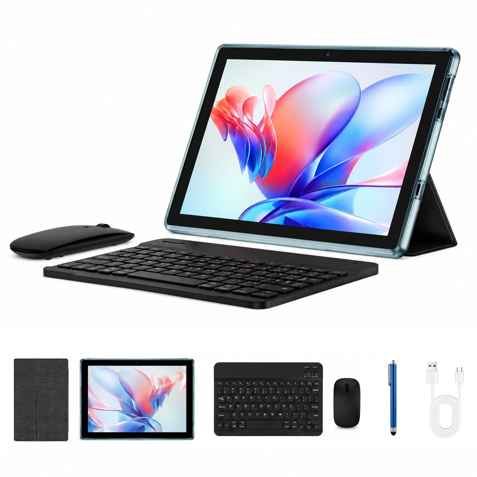 Фото Планшет COLORROOM K12E на Android 15, 10.1 дюйма, с защитным чехлом, 24 ГБ ОЗУ, 64 ГБ ПЗУ, IPS, сертифицирован GMS, с возможностью расширения до 1 ТБ. №2