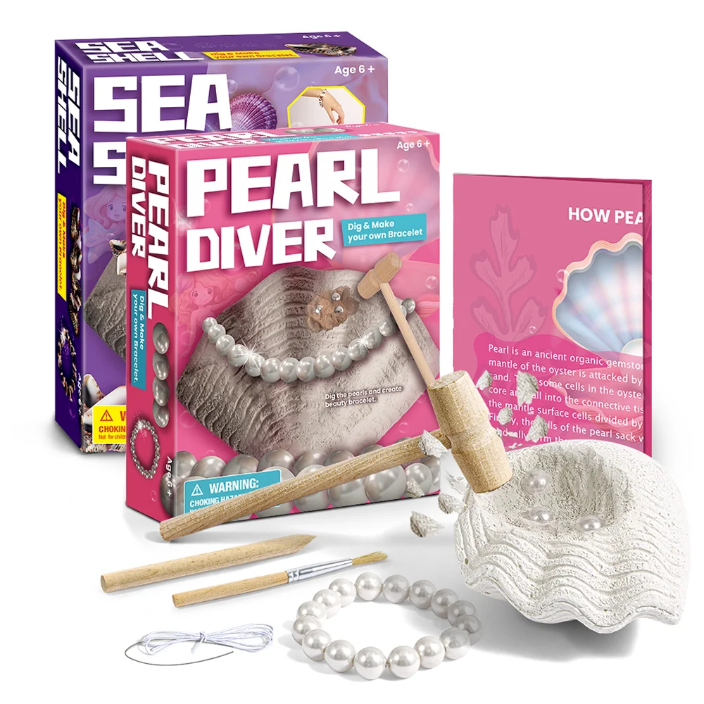 

Funnier Byncceh Pearls Excavation Kit Gemstone Dig Kits Pearl Bracelet Assembly Toy for Kids Science Archaeology Gift Boys Girls