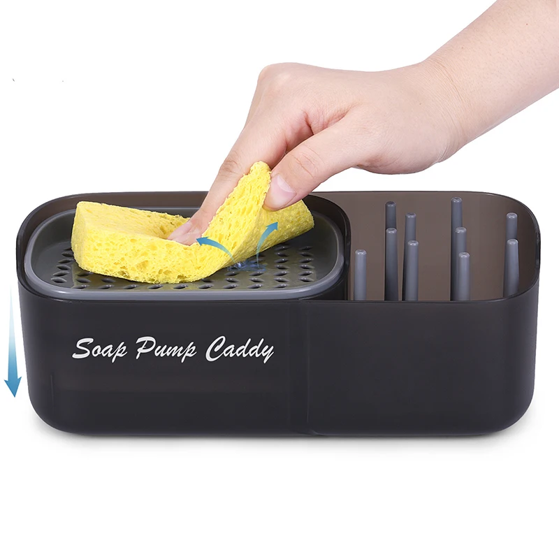 

Новый ящик для хранения губчатого мыла, стеллаж для кухни, настенный диспенсер для чистящих средств, бытовые принадлежности для уборки