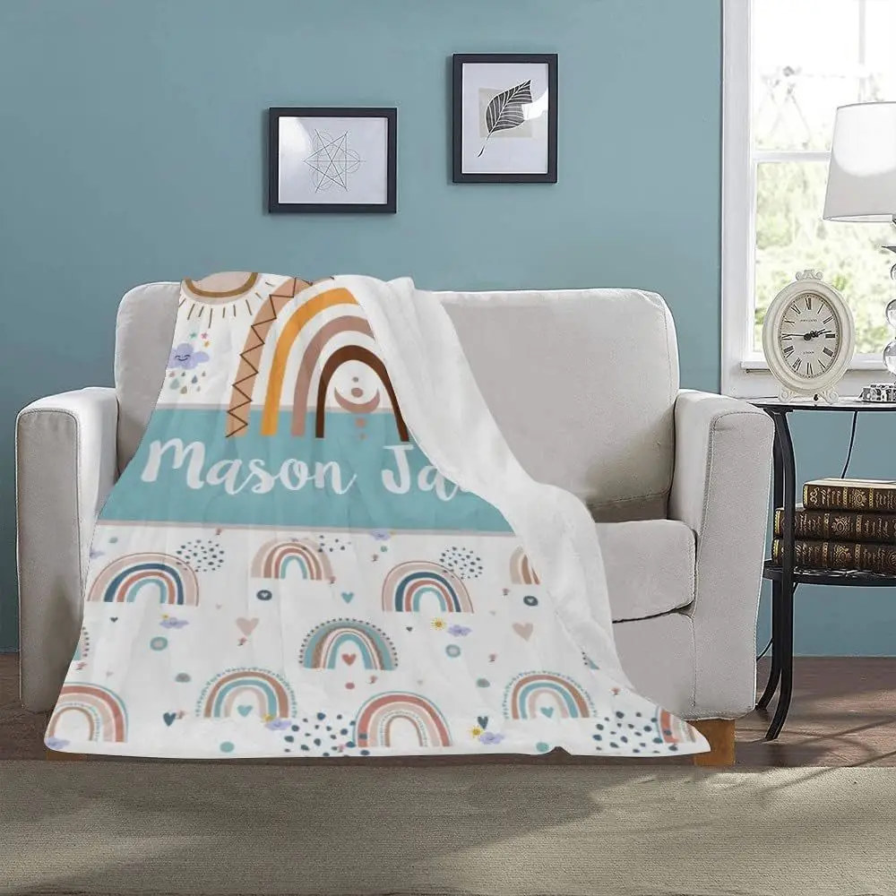 Мягкое одеяло детское на заказ Радужное для мальчиков и девочек лучший подарок