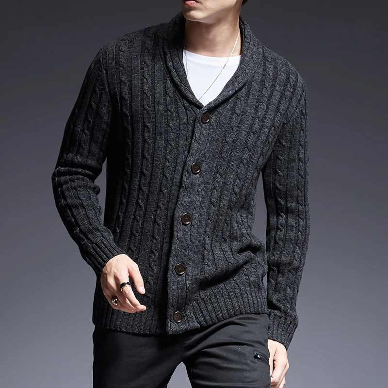 Nice Pop Fashion Brand Sweater Man Cardigan Thick Slim Fit Jumpers Knitwear High Quality Autumn Korean Style Casual Mens Clothes