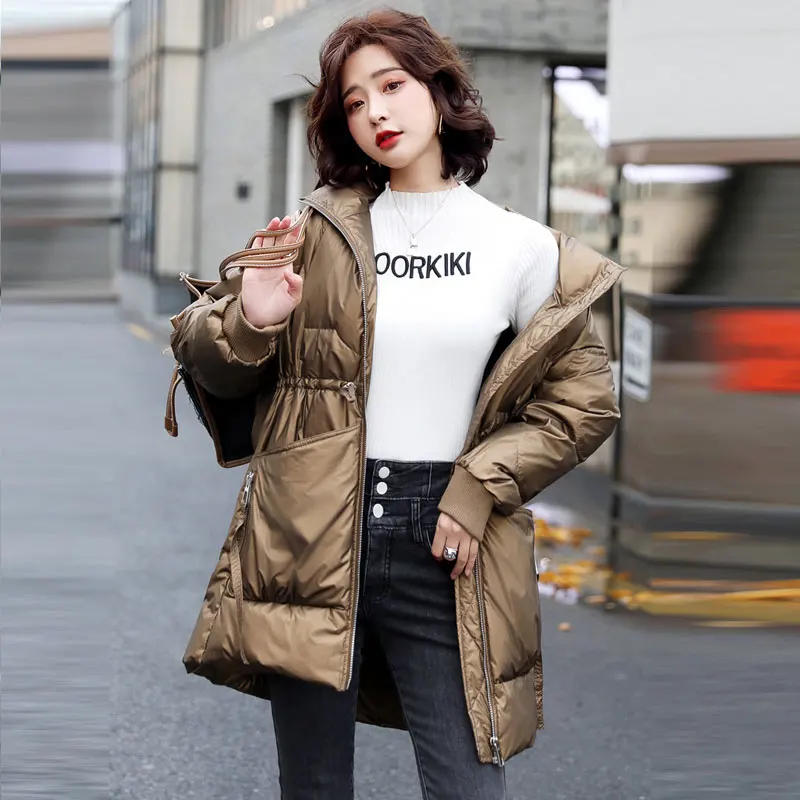 

YASUGUOJI Winter Women's Down Jacket Bright Layer Wash Free Short Loose Cotton Jacket 2022 New Thickened Down Warm Jacket Women