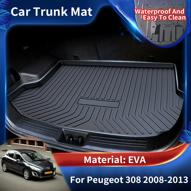 

Auto Rear Trunk Mat Waterproof Protective Liner Trunk Tray Floor Mats Accessories for Peugeot 308 I T7 2008~2013 2010 2011 2012