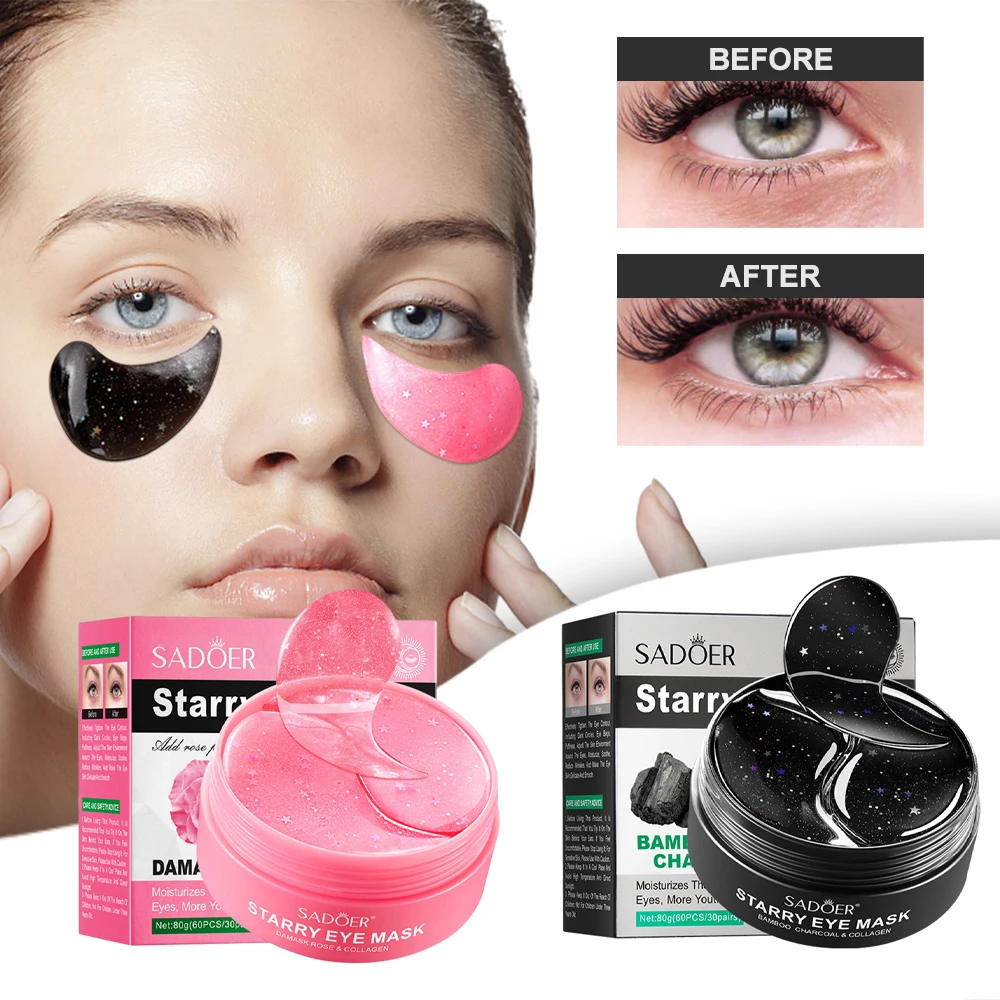 

60Pcs Eye Masks Bamboo Charcoal Eye Patches Anti Wrinkles Anti Aging Lift Remove Dark Circles Collagen Under Eye Skin Care
