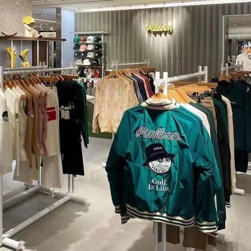 

Malbon Golf Korean 2022 Autumn/winter Jacket Men Golf Wear High Quality Collar The Embroidery Jackets Windbreak Men's Golf Wear