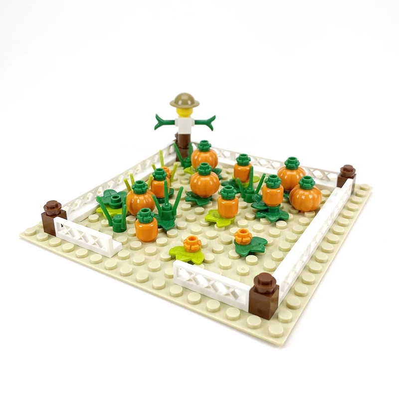

Building Blocks Vegetable field fruit plantation crop farm Radish Pumpkin Pineapple Corn Tomato MOC Bricks DIY Toys