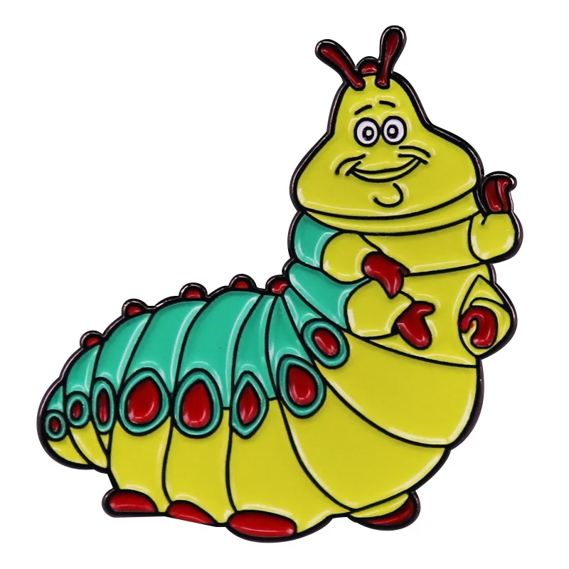 

Милые эмалевые броши в виде гусеницы B0745, булавки в виде насекомых, значок для одежды, рюкзака, шляпы, лацкана, модные ювелирные изделия, аксе...