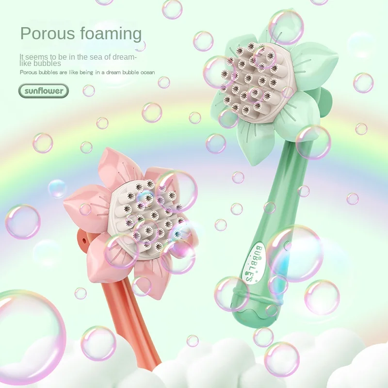 

Children's Bubble Water Lighter Rod Sunflower Shower Bubble Machine Gatling
