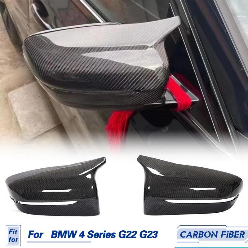 

Чехлы для автомобильных зеркал заднего вида, колпачки из углеродного волокна для BMW 4 серии G22 G23 420i Gran Coupe 430i 2020-2022, сменная зеркальная оболочка