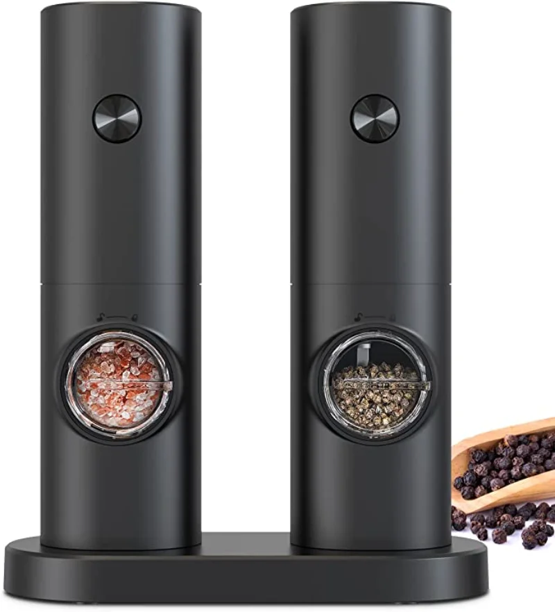 

Электрическая мельница для перца и соли, регулируемая крупность, работает от батарейки, с искусственной кожей, автоматическая работа одной ...