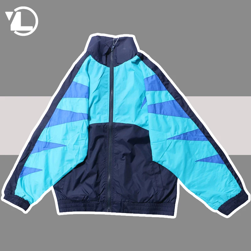 Retro Patchwork Jacket Men High Quality Casual Sport Loose C