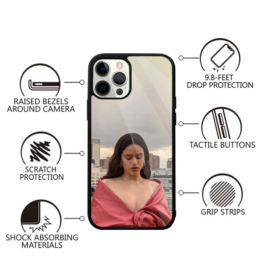 R-Rosalia S-испанский певец чехол для телефона iPhone 15 14 13 12 11 Plus Pro Max Mini Magsafe Магнитная