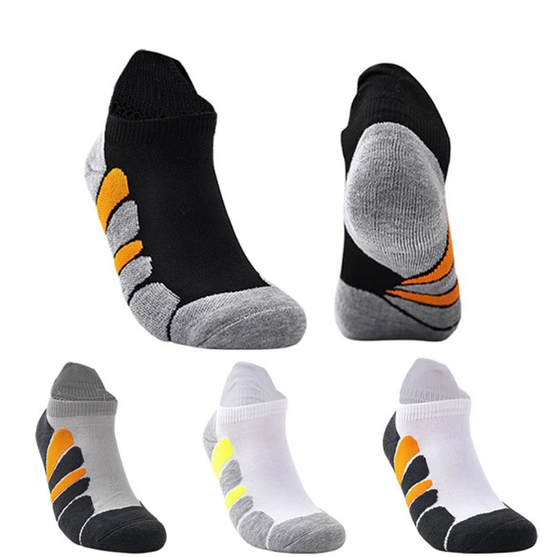 4 Pairs Mens Basketball Boat Socks Breathable Absorb Sweat Outdoor Sport Ankle Socks Compression Short Low Cut Sock Street Style