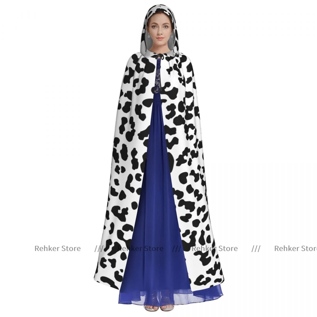 Черно-белая накидка с леопардовым рисунком капюшоном для косплея