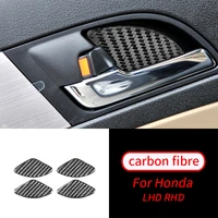 for honda crv 2007 2011 4pcs real carbon fiber door handle interior bowl sticker trim car interior accessories