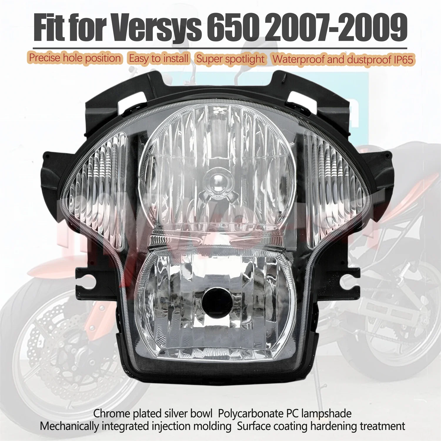 

Фасветильник в сборе для мотоцикла, подходит для Kawasaki Versys KLE650 KLE 650 2007 2008 2009