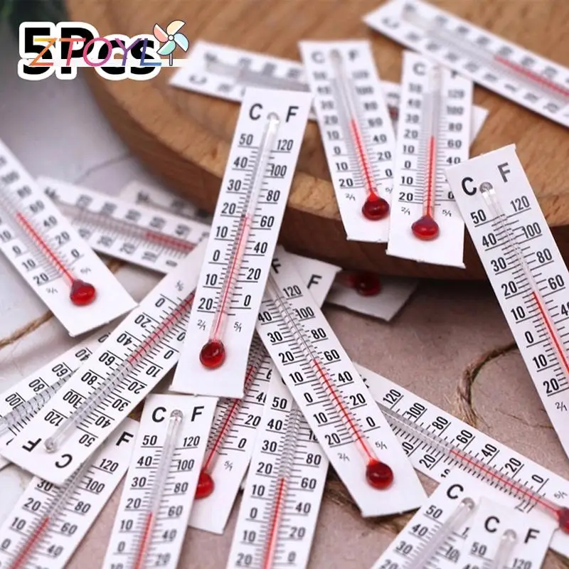 

5 шт., миниатюрный картонный термометр для кукольного домика