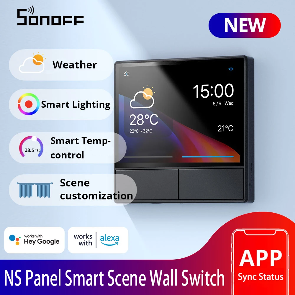 

Sonoff NSPanel EU / US Smart Scene Wall Switch Wifi Smart Thermostat Temperature Controller Alexa Google Smart Home Touch Screen