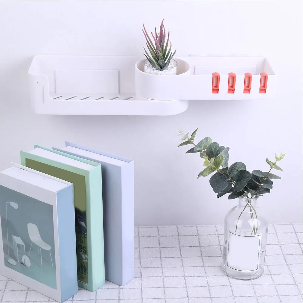 

Multifunction Home Shampoo Bathroom Shelf Kitchen Holder Wall Mounted Corner Seamless Rotating Organizer Storage Drain Rack