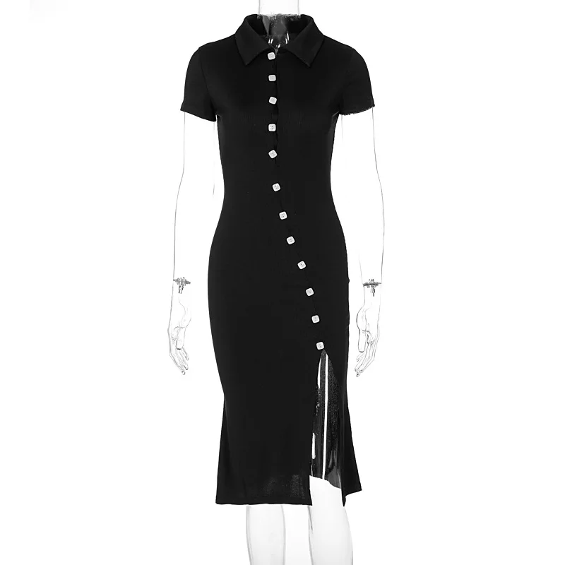 

Женское винтажное асимметричное платье, привлекательное однобортное платье из мягкой ткани с отложным воротником, Лидер продаж 2022