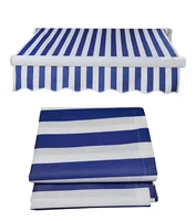 Balcony Outdoor Folding Retractable Waterproof Awnings Blue White Stripe 450D Oxford Cloth Carport Store Windows Sunshade Sails